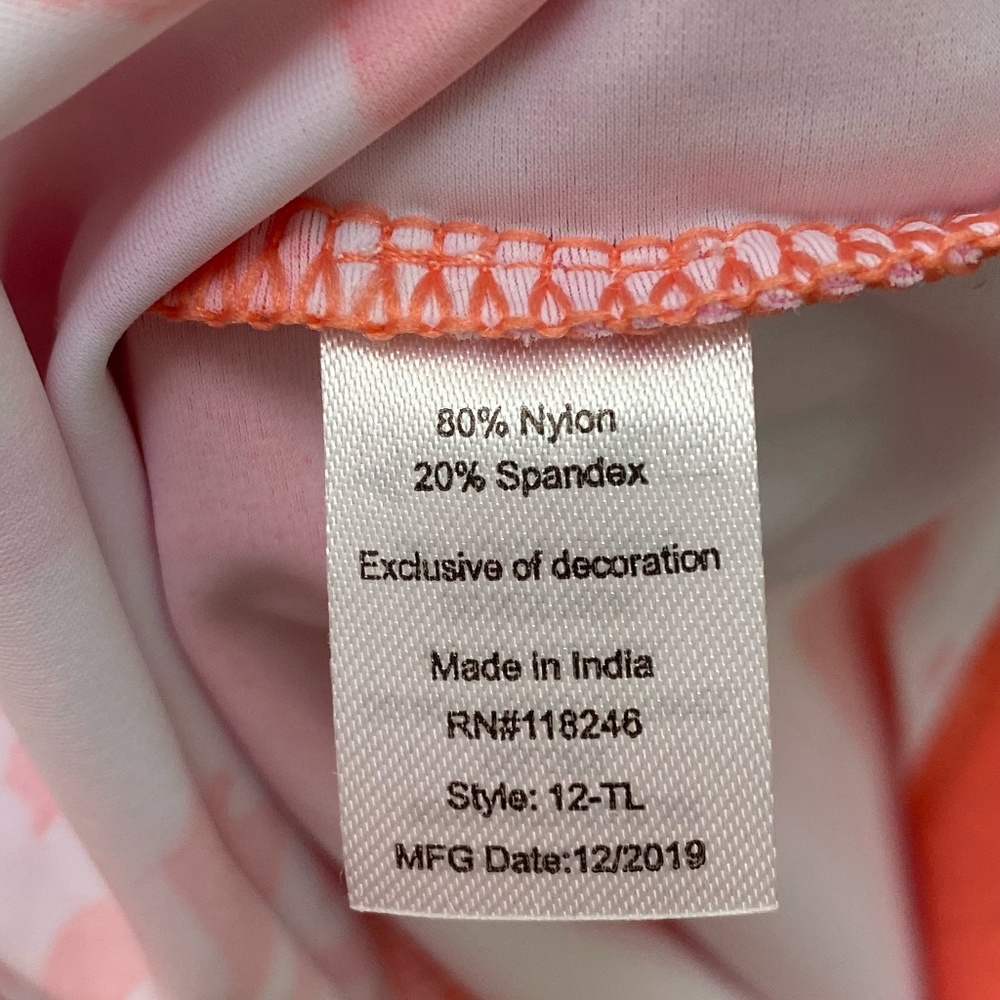 Cabana Life/Talbots Embroidered Tunic Dress Contrast Neckline Coral Lattice S - Picture 13 of 14